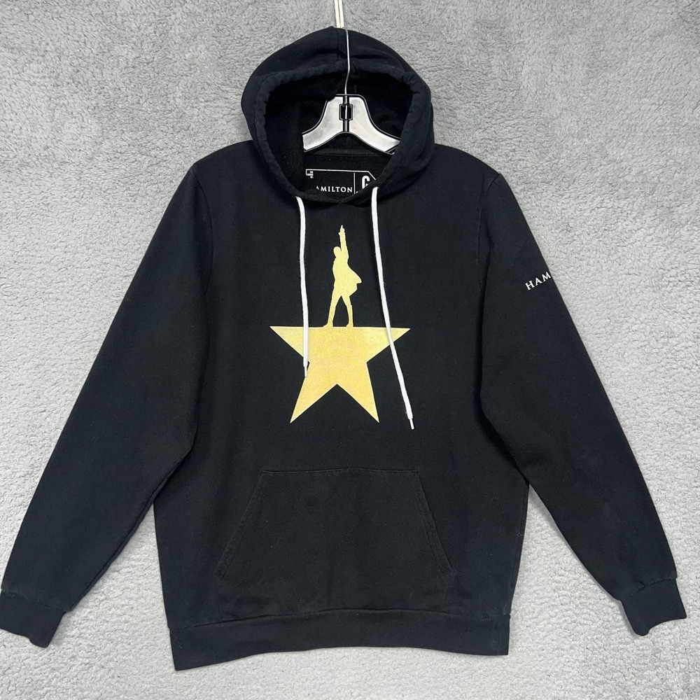 Official Hamilton Musical Broadway Creative Goods Hoodie Men Sz M Black Sweater